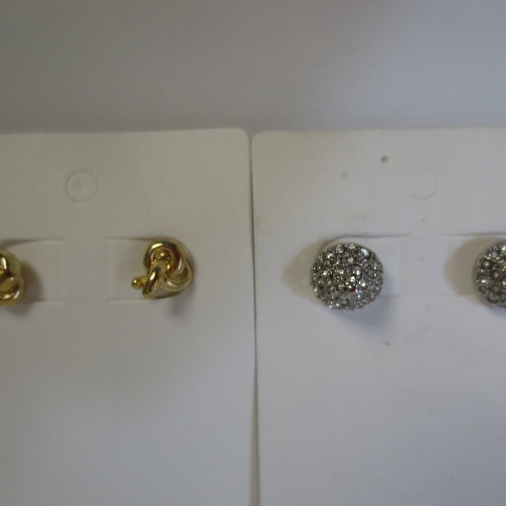 Banana Republic Gold Knot Stud Earrings Silver